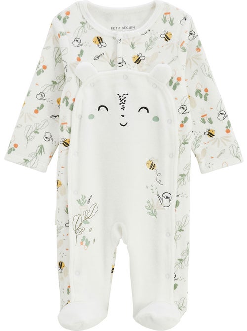 Eden babypyjama van fluweel met brugopening - Kiabi