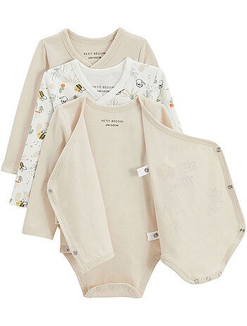 Eden babyrompertjes met lange mouwen en overslagopening, set van 3