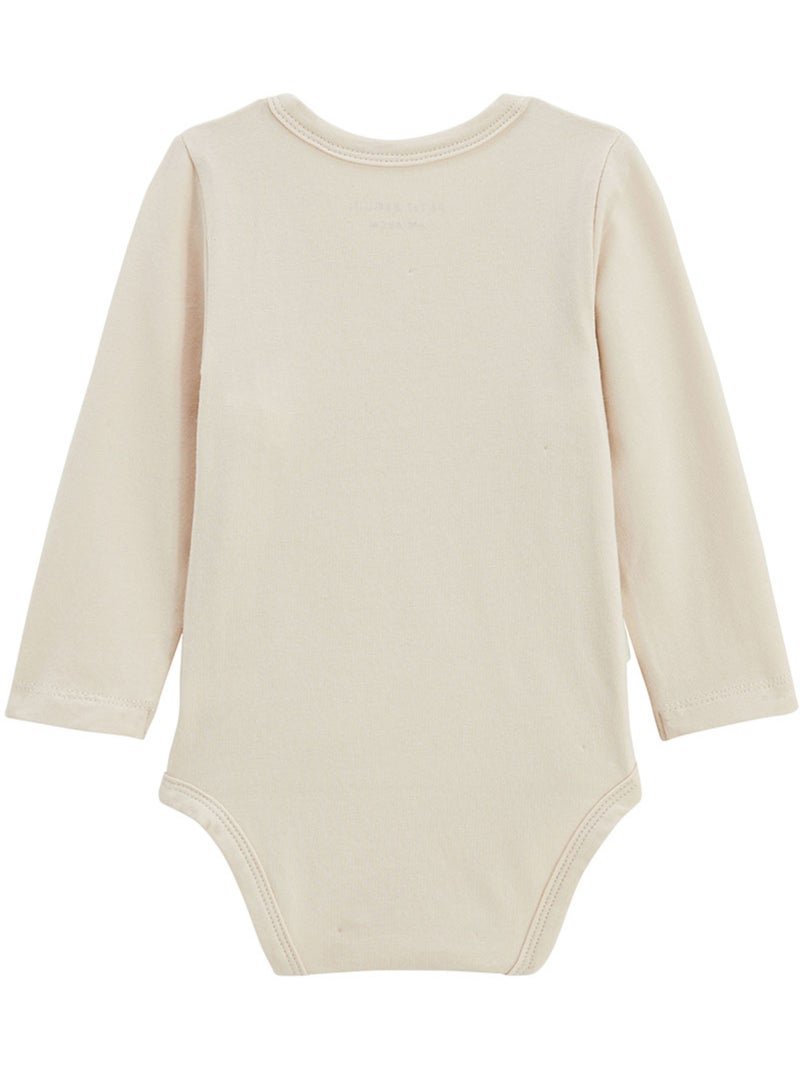 Eden babyrompertjes met lange mouwen en overslagopening, set van 3 Beige - Kiabi