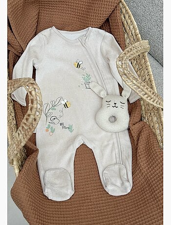 Eden babyvelours pyjama met ritssluiting