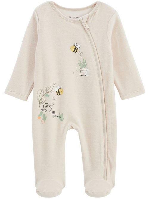Eden babyvelours pyjama met ritssluiting - Kiabi