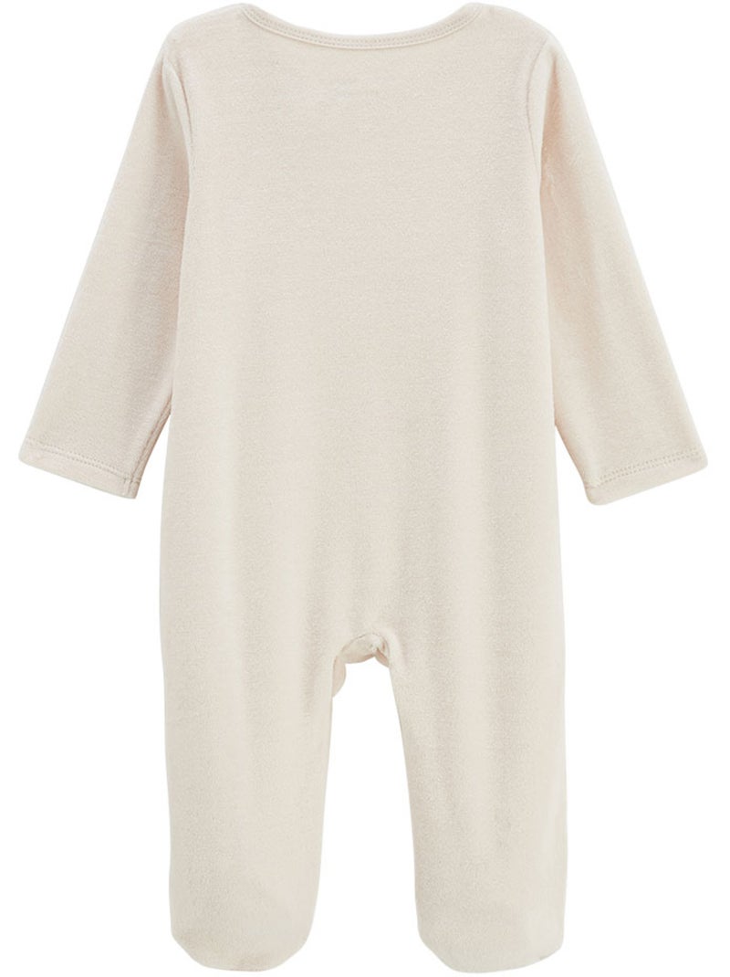 Eden babyvelours pyjama met ritssluiting Beige - Kiabi