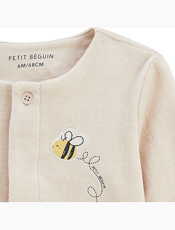 Eden fluwelen babyset: vestje en broekje met voetjes