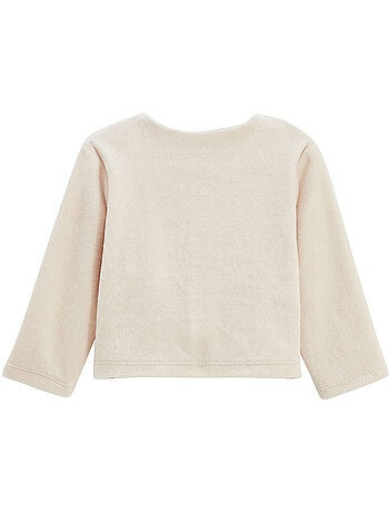 Eden fluwelen babyset: vestje en broekje met voetjes