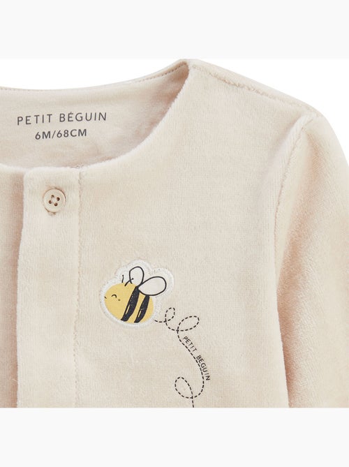 Eden fluwelen babyset: vestje en broekje met voetjes - Kiabi