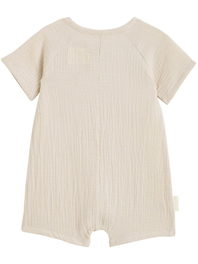 Eden katoenen gaas babyrompertje Beige - Kiabi