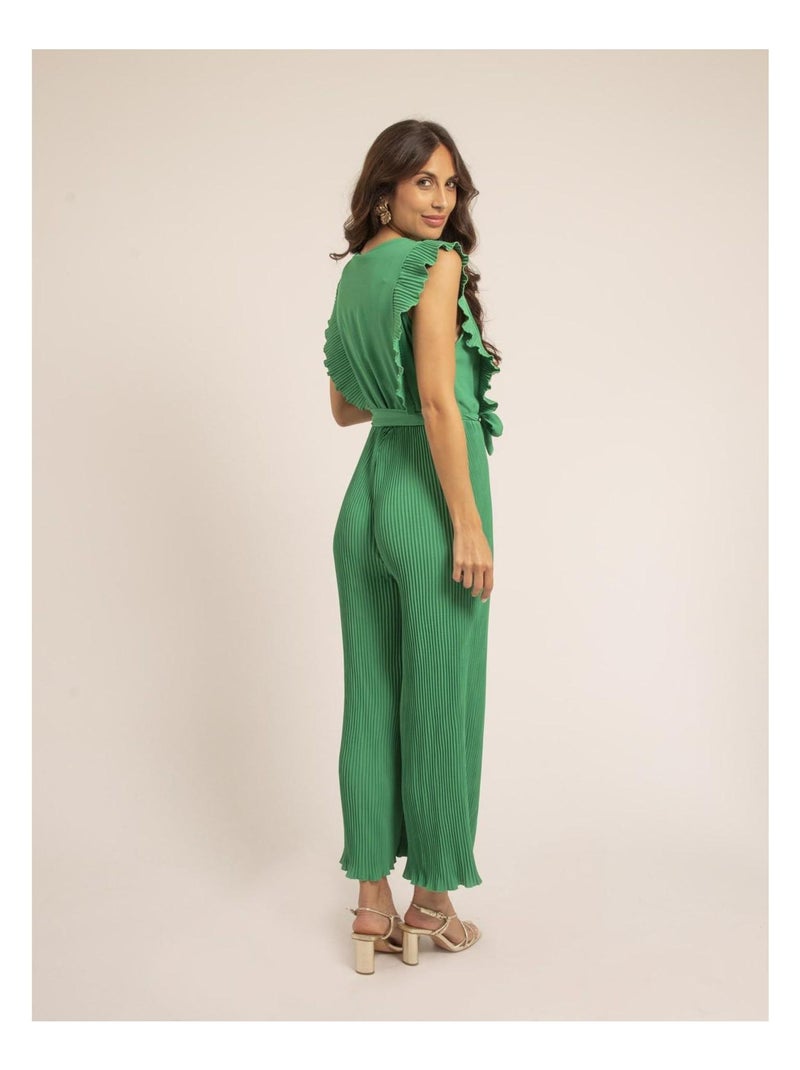 Edena geplooide jumpsuit Groen - Kiabi
