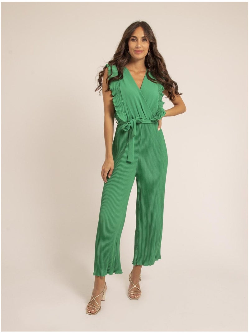 Edena geplooide jumpsuit Groen - Kiabi