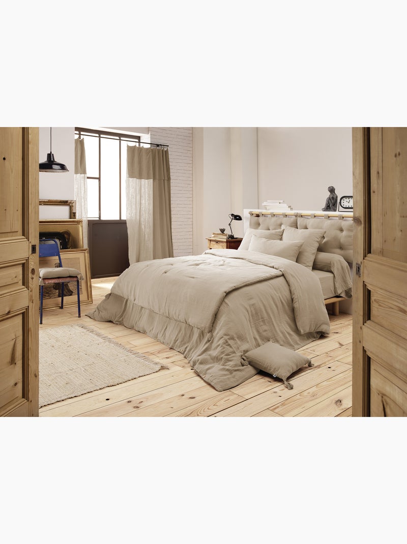 Édredon – double gaze de coton 125 gr/m² – ultra doux - gaïa Beige Ficelle - Kiabi