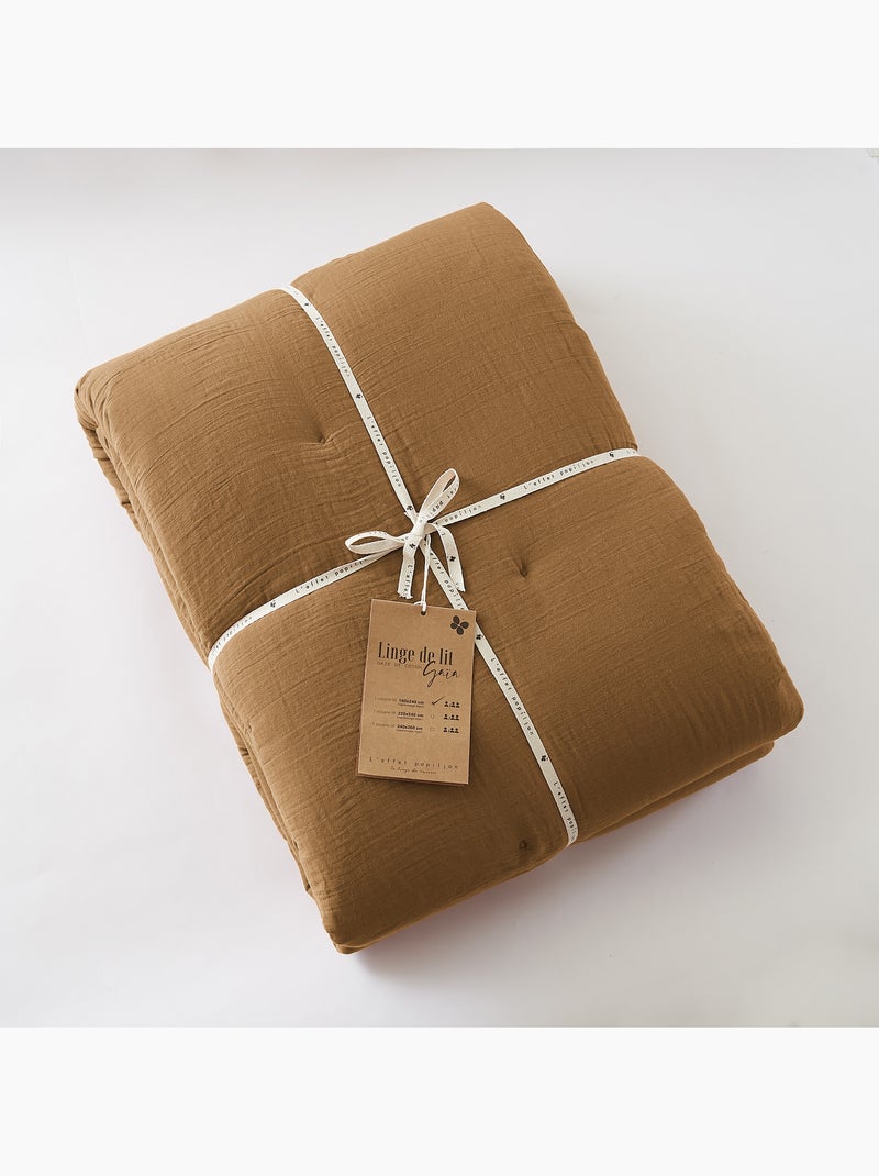 Édredon – double gaze de coton 125 gr/m² – ultra doux - gaïa Camel - Kiabi