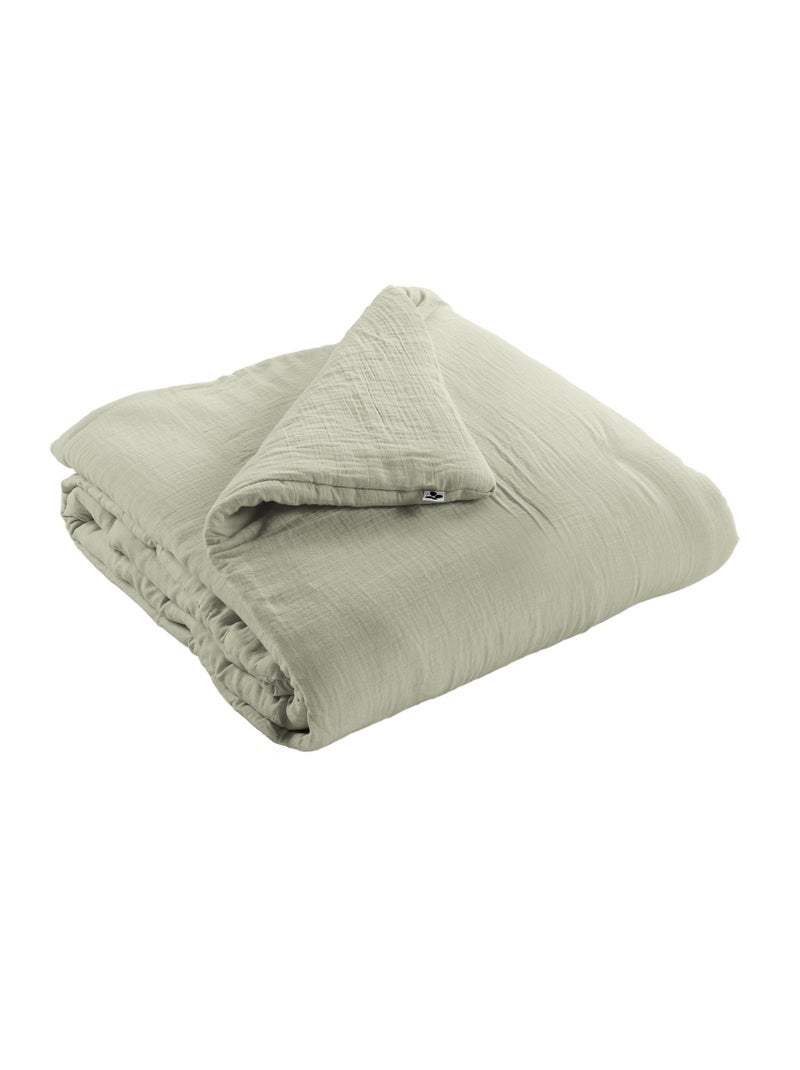Édredon – double gaze de coton 125 gr/m² – ultra doux - gaïa Vert clair - Kiabi