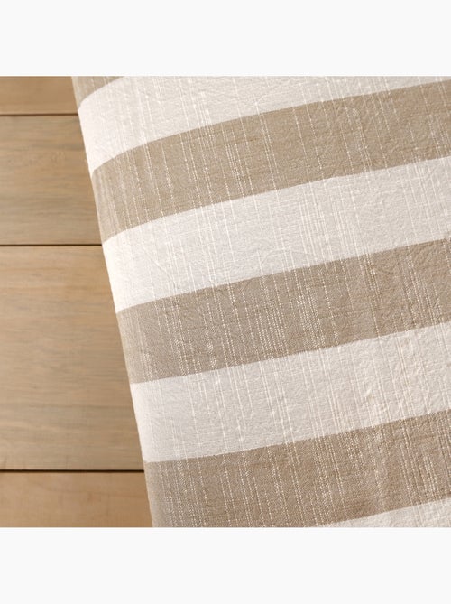 Édredon réversible coton flammé motifs rayures et vichy lourmarin - Kiabi