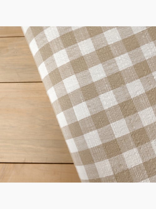 Édredon réversible coton flammé motifs rayures et vichy lourmarin - Kiabi