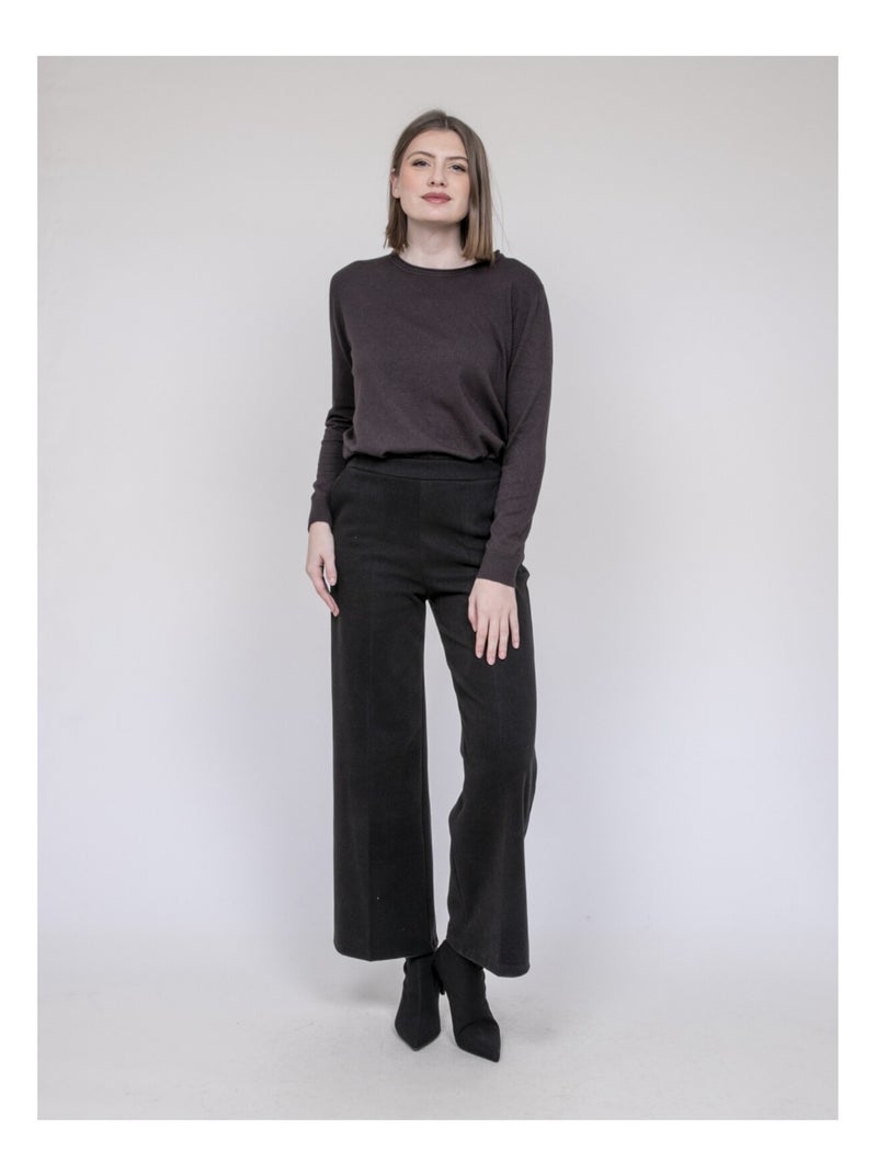 Edvige broek met wollen look Zwart - Kiabi