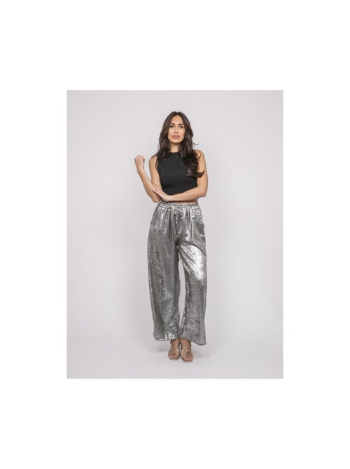 Edwina metallic flowy broek - Kiabi Edwina metallic flowy broek - Kiabi