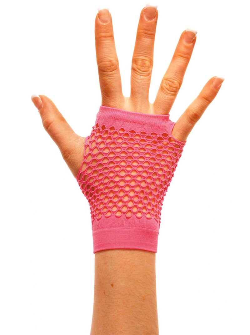 Een paar doorschijnende mitaines roze neon - Kiabi