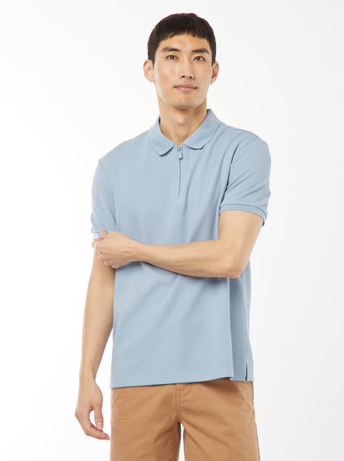 Een polo met wafeltextuur en ritsje aan de hals! - Kiabi