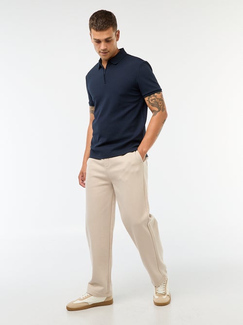 Een polo met wafeltextuur en ritsje aan de hals! - Kiabi