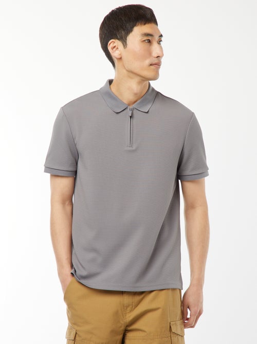 Een polo met wafeltextuur en ritsje aan de hals! - Kiabi
