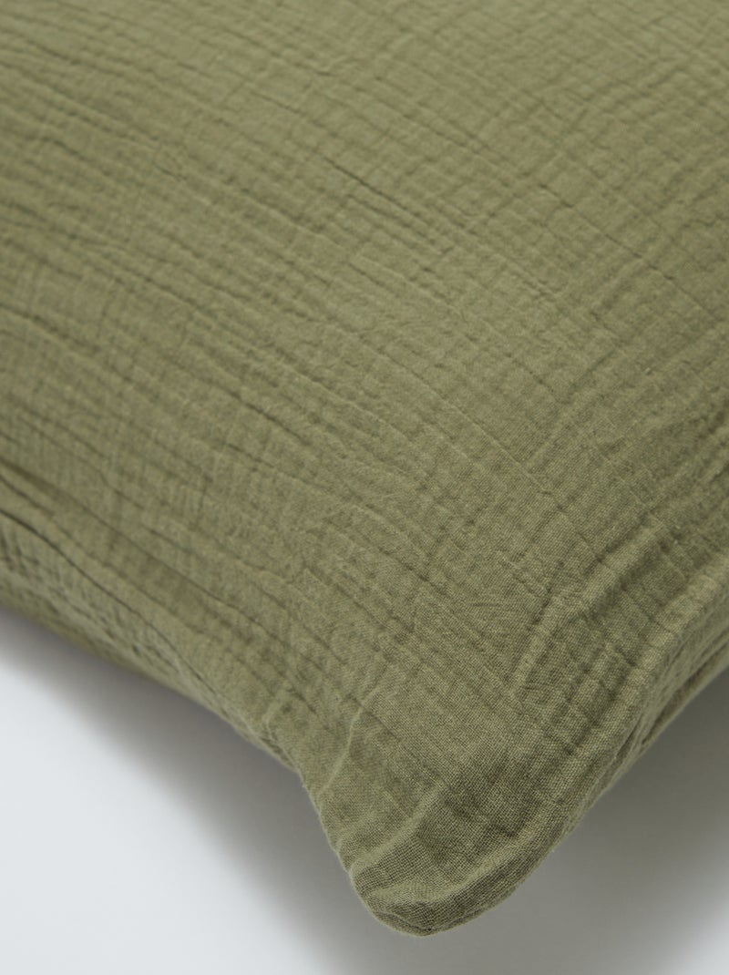 Eenpersoons dekbedovertrekset (140 x 200 cm) van katoengaas - Kiabi Home groen - Kiabi
