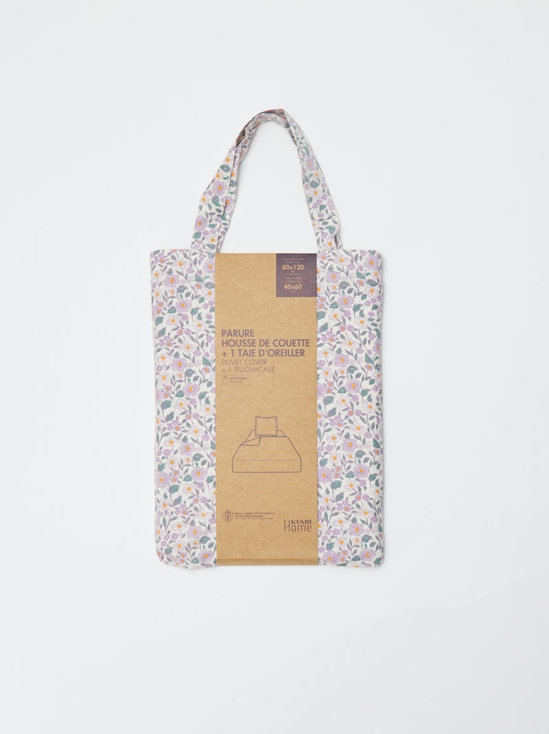 Eenpersoons dekbedovertrekset 80 x 120cm - Kiabi Home PAARS - Kiabi