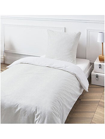 Eenpersoons dekbedovertrekset effen katoengaas 140 x 200 cm blauw – Future Home
