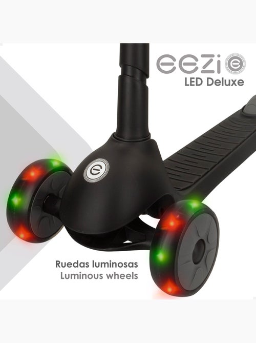 Eezi zwarte driewielscooter met verlichting en inklapbaar stuur. - Kiabi Eezi zwarte driewielscooter met verlichting en inklapbaar stuur. - Kiabi