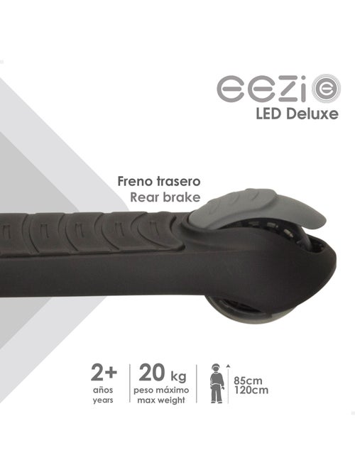 Eezi zwarte driewielscooter met verlichting en inklapbaar stuur. - Kiabi Eezi zwarte driewielscooter met verlichting en inklapbaar stuur. - Kiabi