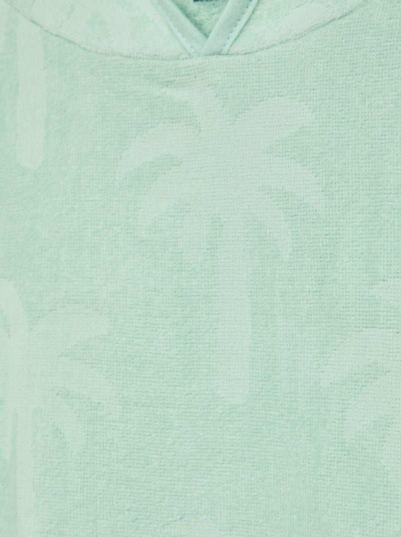 Effen badcape met capuchon Blauw - Kiabi