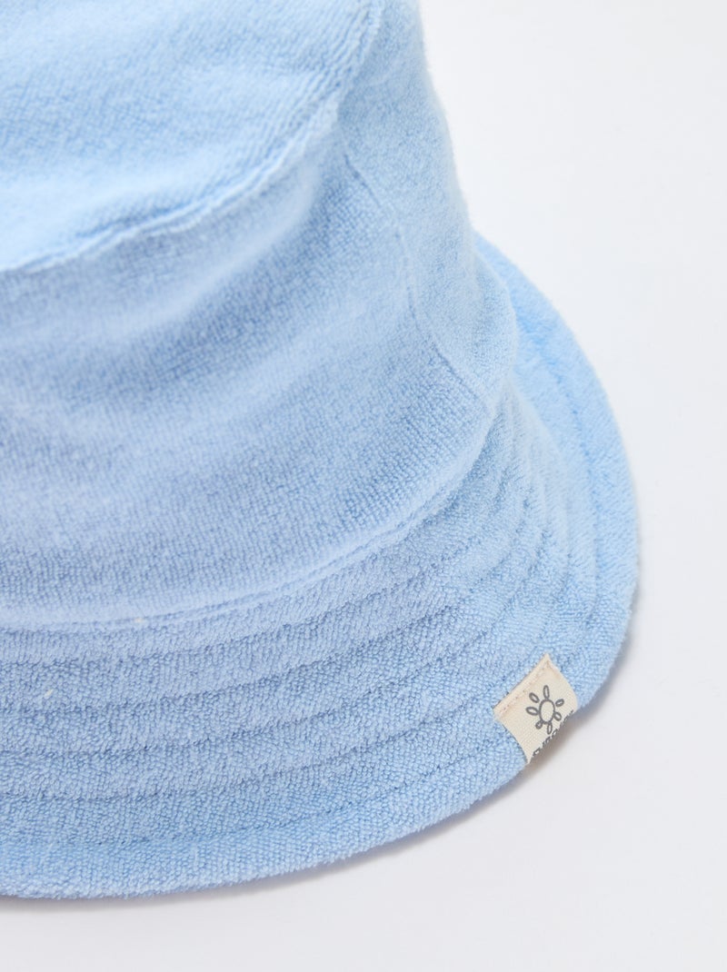 Effen badstof bucket hat Blauw - Kiabi