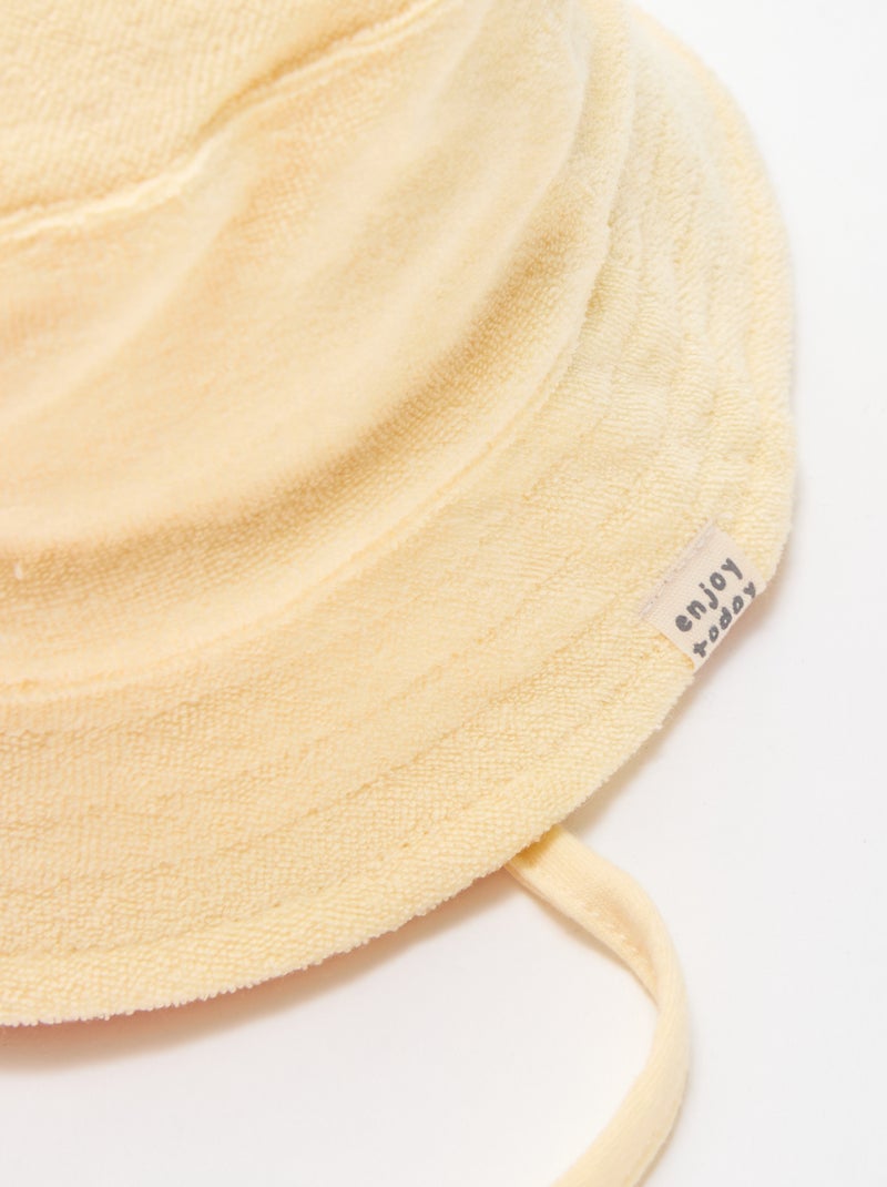 Effen badstof bucket hat Geel - Kiabi