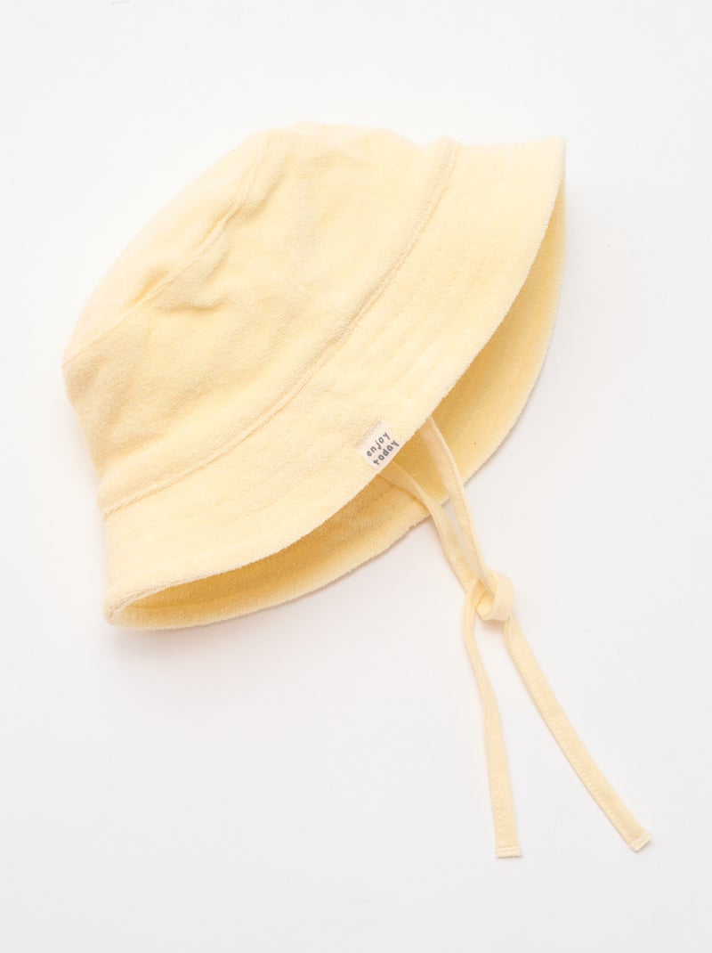 Effen badstof bucket hat Geel - Kiabi