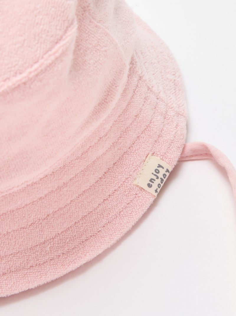 Effen badstof bucket hat Rose - Kiabi