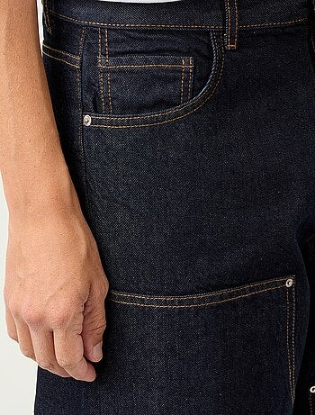 Effen baggy jeans met fantasie-inzetten