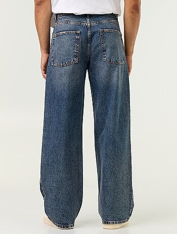 Effen baggy jeans met fantasie-inzetten
