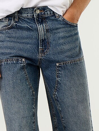 Effen baggy jeans met fantasie-inzetten