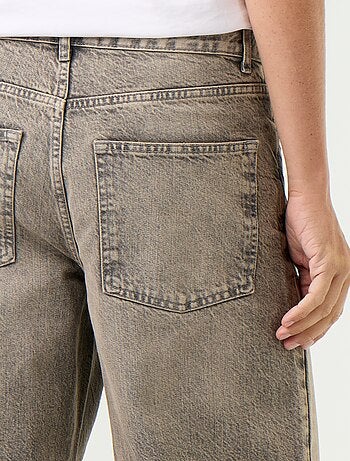 Effen baggy jeans met fantasie-inzetten