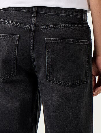 Effen baggy jeans met fantasie-inzetten
