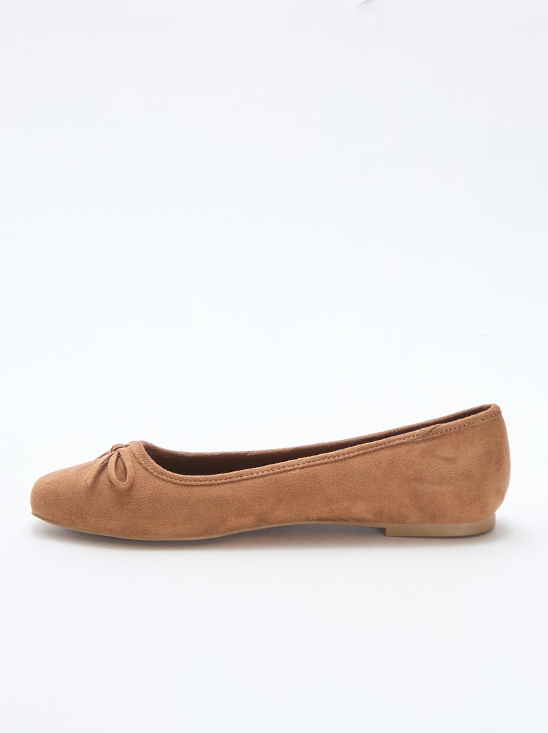 Effen ballerina's van suèdine Bruin - Kiabi