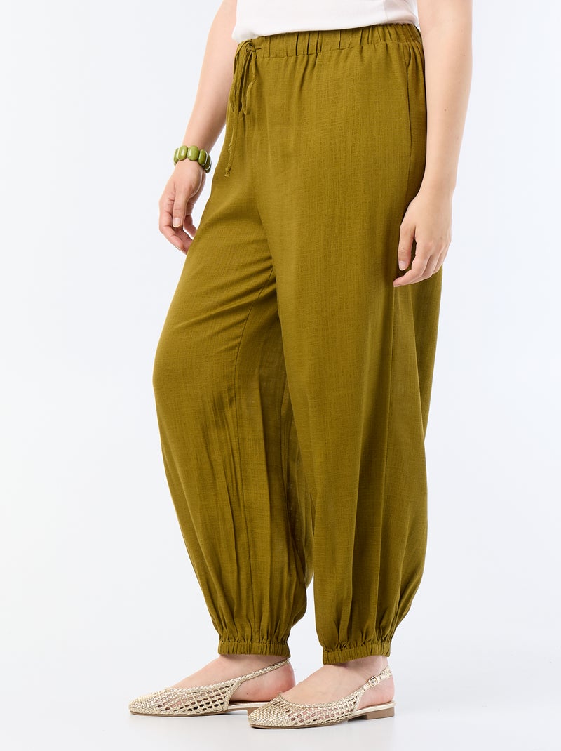 Effen ballonbroek Groen - Kiabi