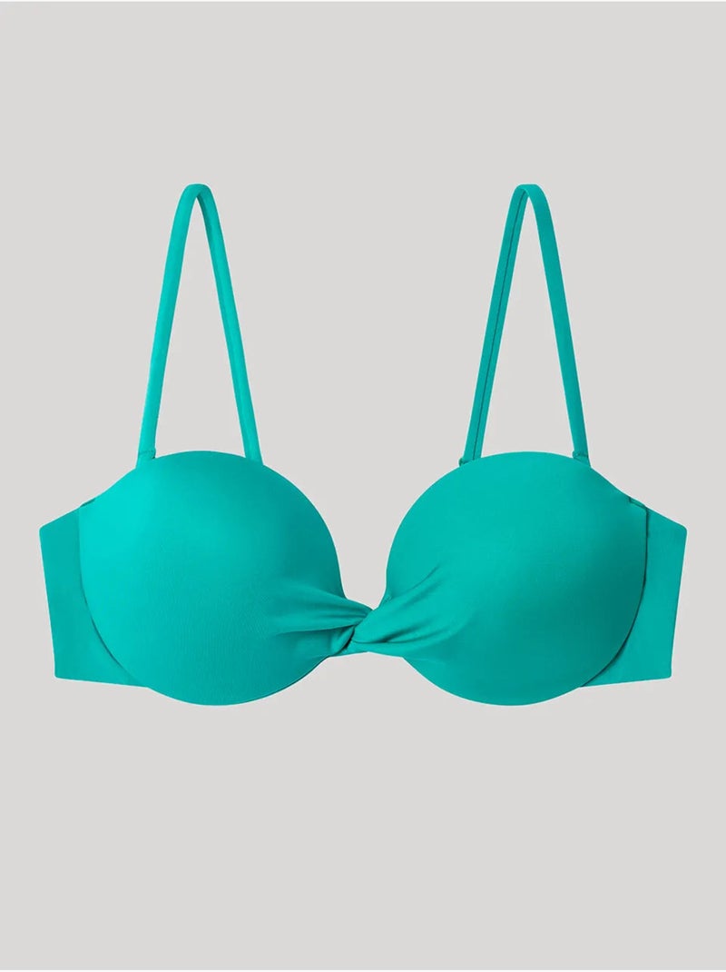Effen bandeau bikini top Blauw Groen - Kiabi