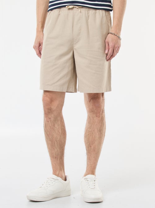 Effen bermuda | linnen-katoenblend - Kiabi