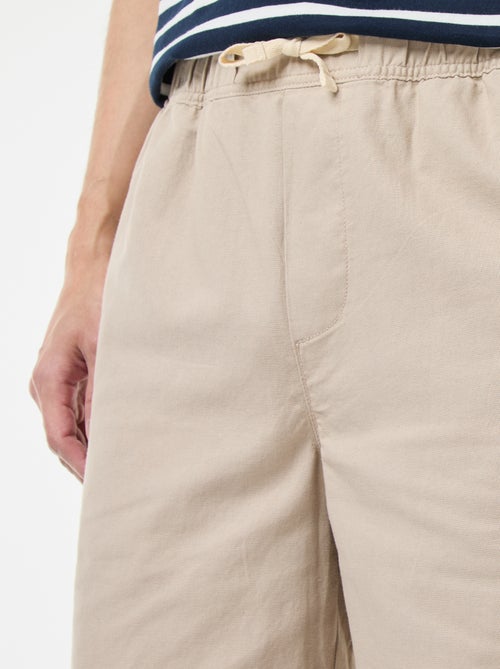 Effen bermuda | linnen-katoenblend - Kiabi