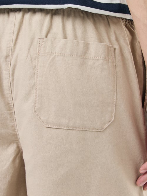 Effen bermuda | linnen-katoenblend - Kiabi