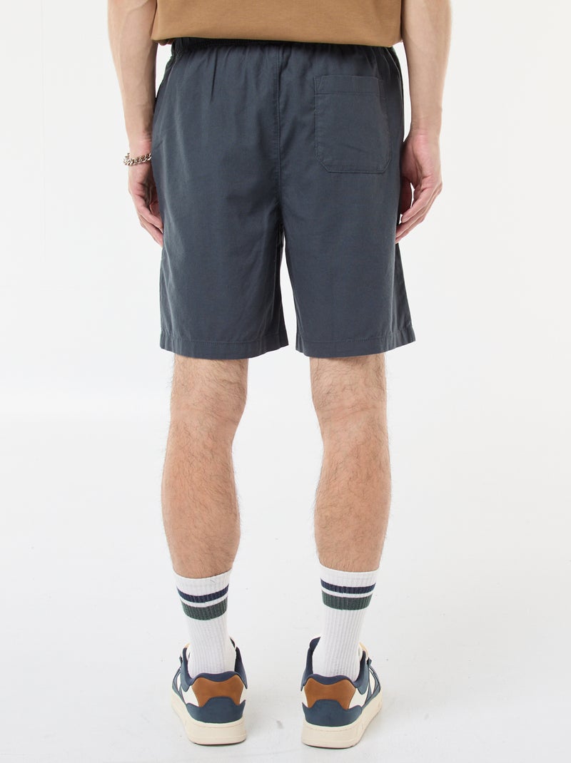 Effen bermuda | linnen-katoenblend Blauw - Kiabi