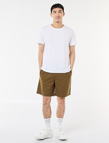 Effen bermuda | linnen-katoenblend