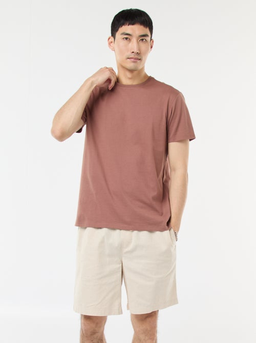 Effen bermuda | linnen-katoenblend - Kiabi