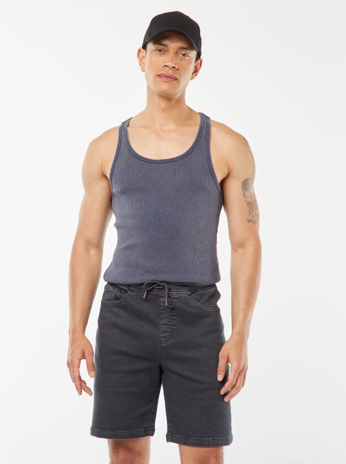 Effen bermuda met elastische taille en trekkoordjes - Kiabi