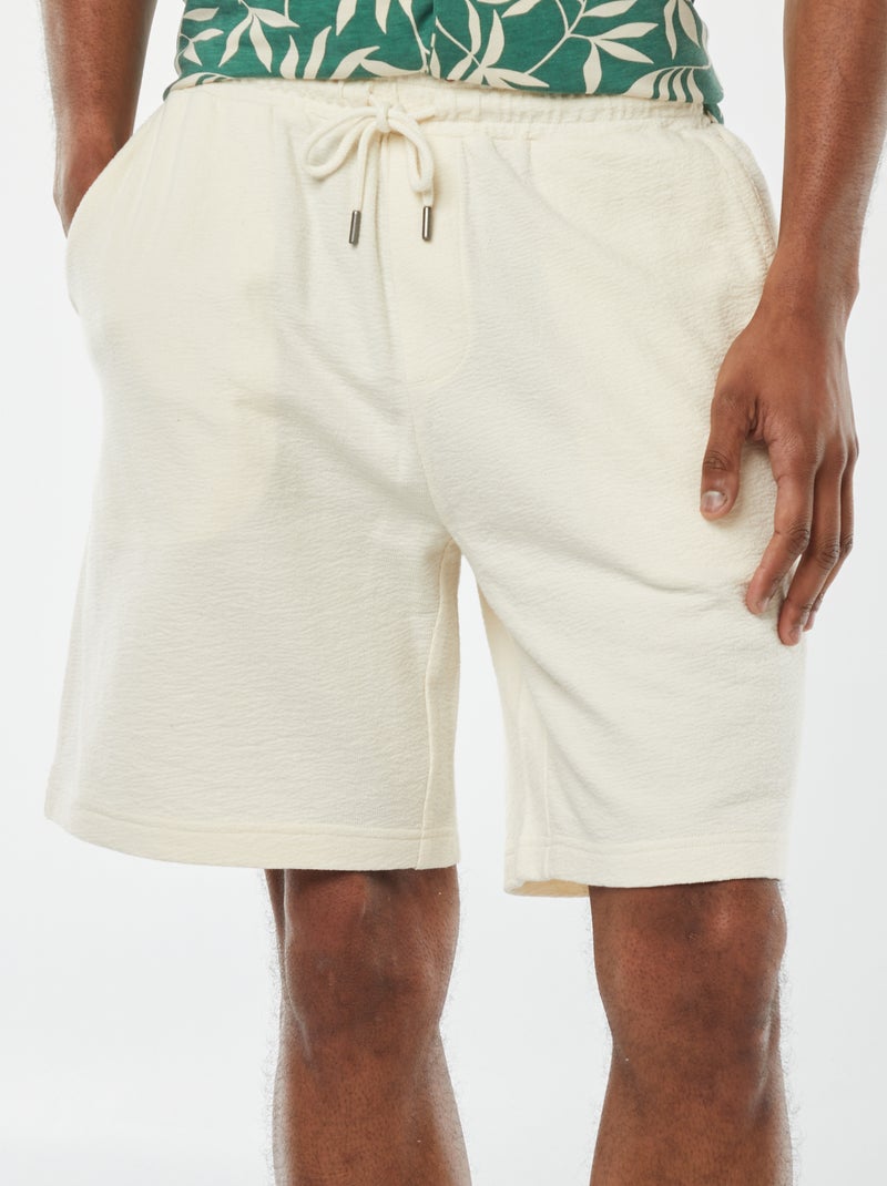 Effen bermuda met zakken WIT - Kiabi