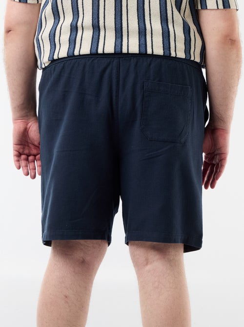 Effen bermuda van dobby stof - Kiabi